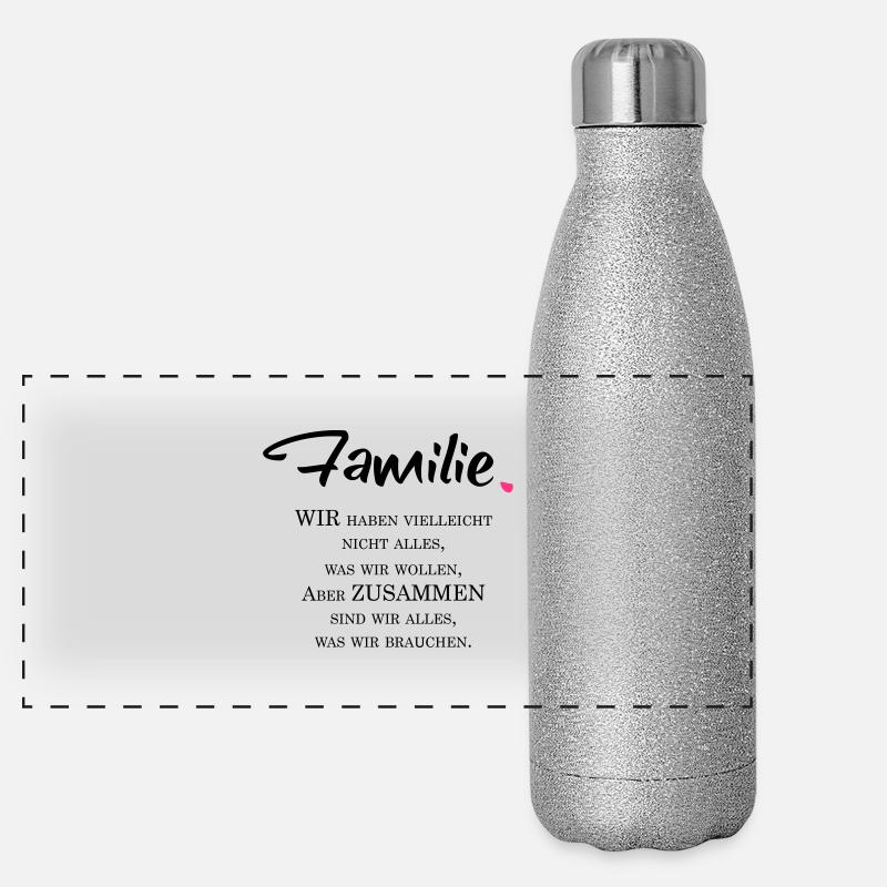Familie Panorama Glitzer Isolierflasche 500 ml