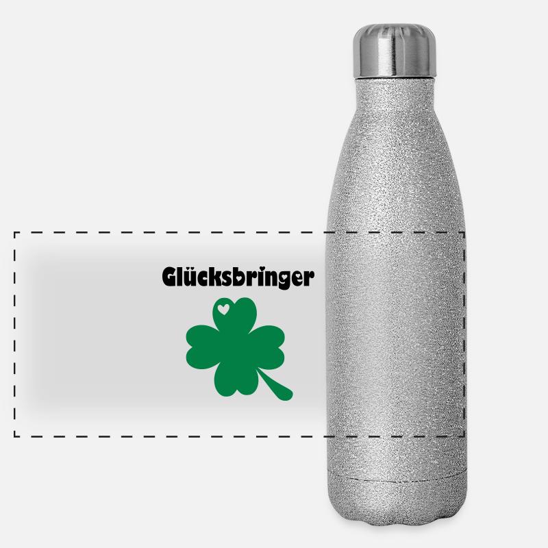Kleeblatt - Panorama Glitzer Isolierflasche 500 ml - Silber Glitzer