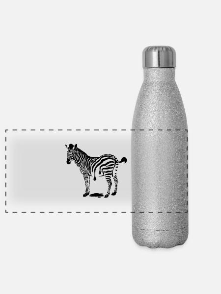Frisch gestrichen - Panorama Glitzer Isolierflasche 500 ml - Silber Glitzer - Vorne
