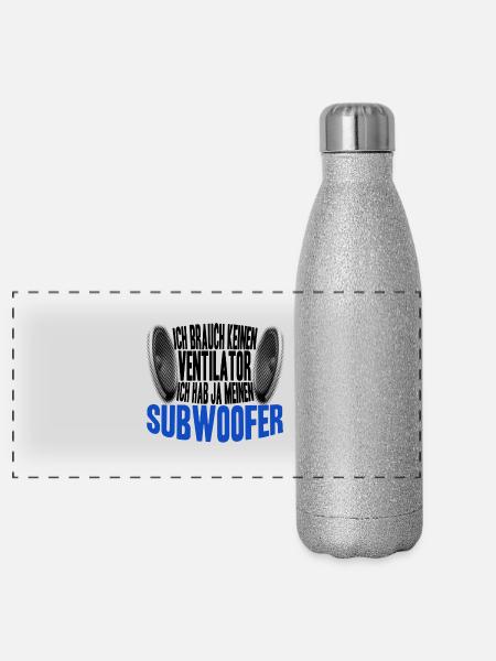 Subwoofer - Panorama Glitzer Isolierflasche 500 ml - Silber Glitzer