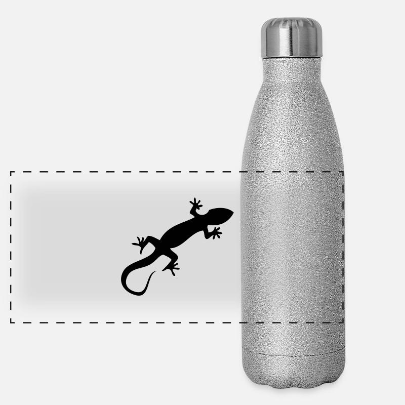 Gecko - Panoramic Glitter Thermal Bottle 500 ml - silver glitter
