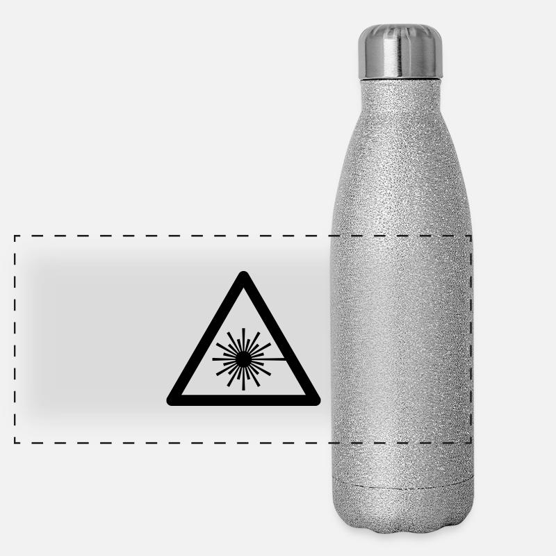 Hazard Symbol - Laser Light Panoramic Glitter Thermal Bottle 500 ml