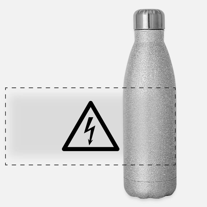 Hazard Symbol - High Voltage Panoramic Glitter Thermal Bottle 500 ml