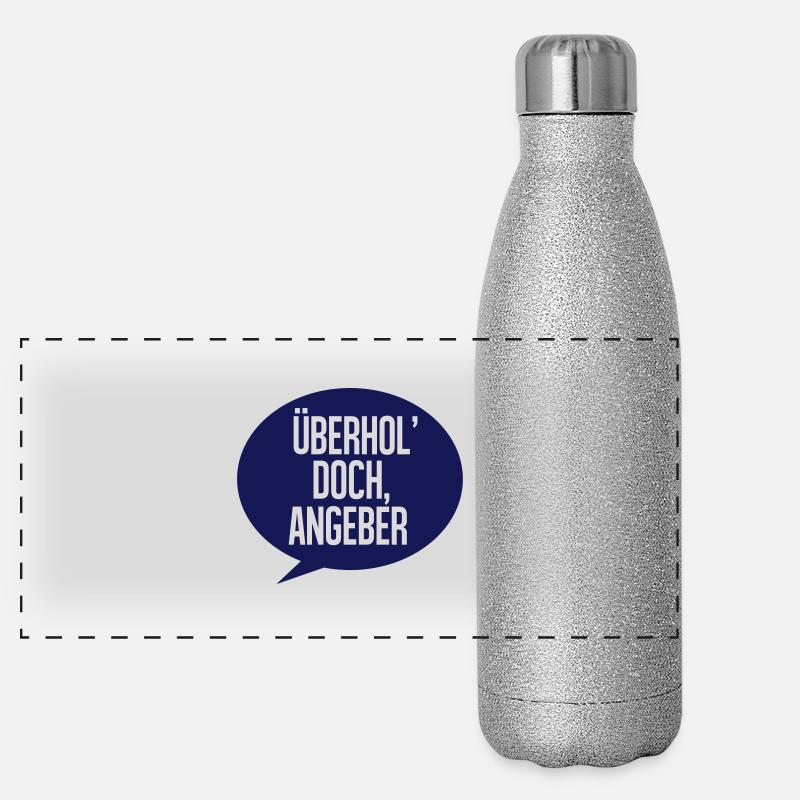 Überhol doch, Angeber Panorama Glitzer Isolierflasche 500 ml