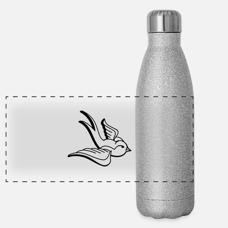 Schwalbe Vogel Panorama Glitzer Isolierflasche 500 ml