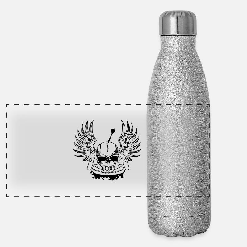 Dart ist funny - Double is money Panorama Glitzer Isolierflasche 500 ml