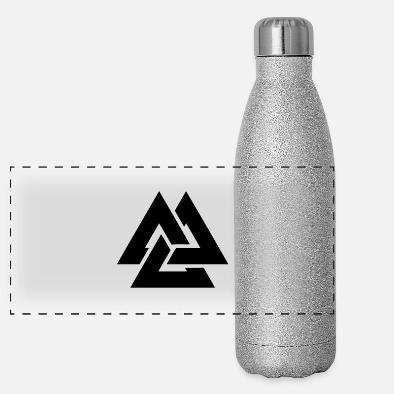 Valknut Wikinger skandinavisches Symbol von Odin Panorama Glitzer Isolierflasche 500 ml
