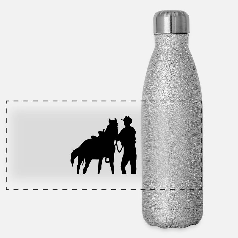 Cowboy Panorama Glitzer Isolierflasche 500 ml