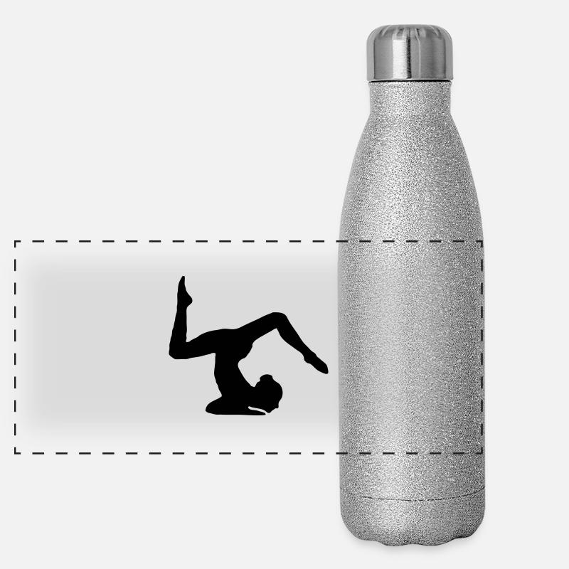 turnerin handstand bodenturnen kunstturnen Panorama Glitzer Isolierflasche 500 ml