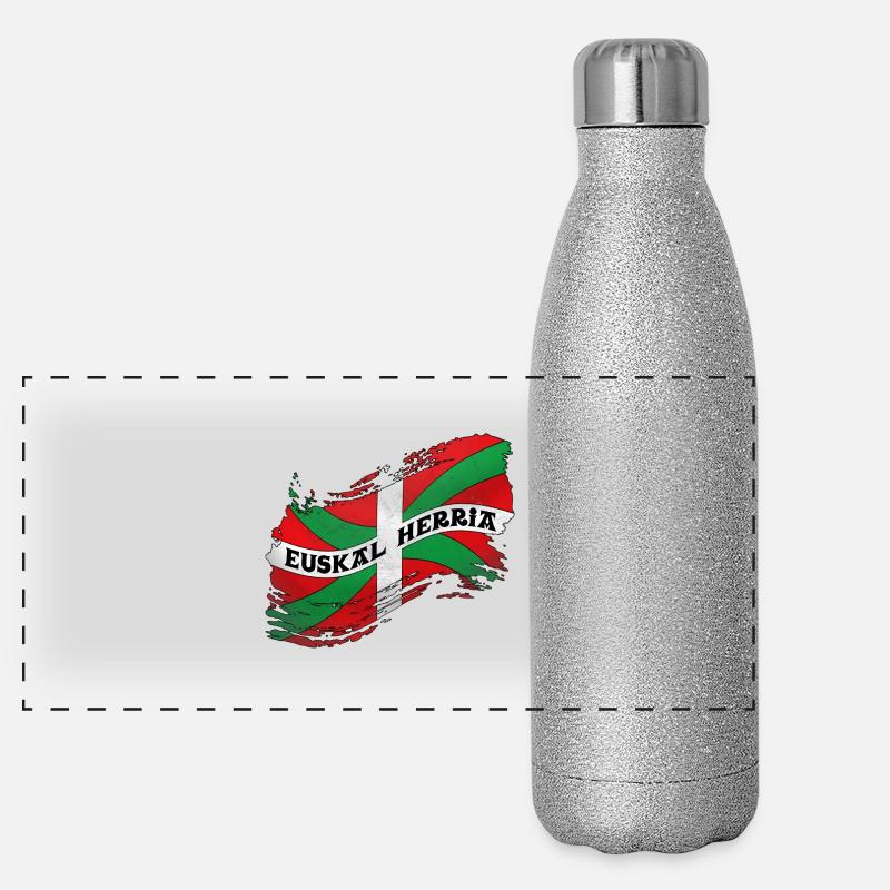 Drapeau Basque Gourde isotherme panoramique pailletée 500 ml