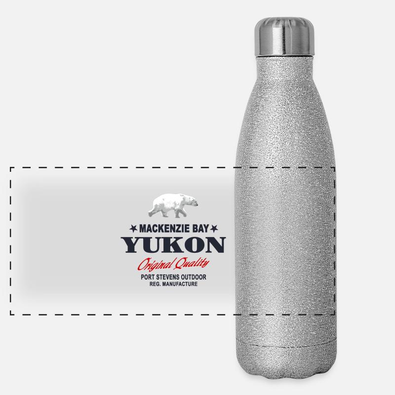 Yukon - Polar Bear - Eisbär Panorama Glitzer Isolierflasche 500 ml