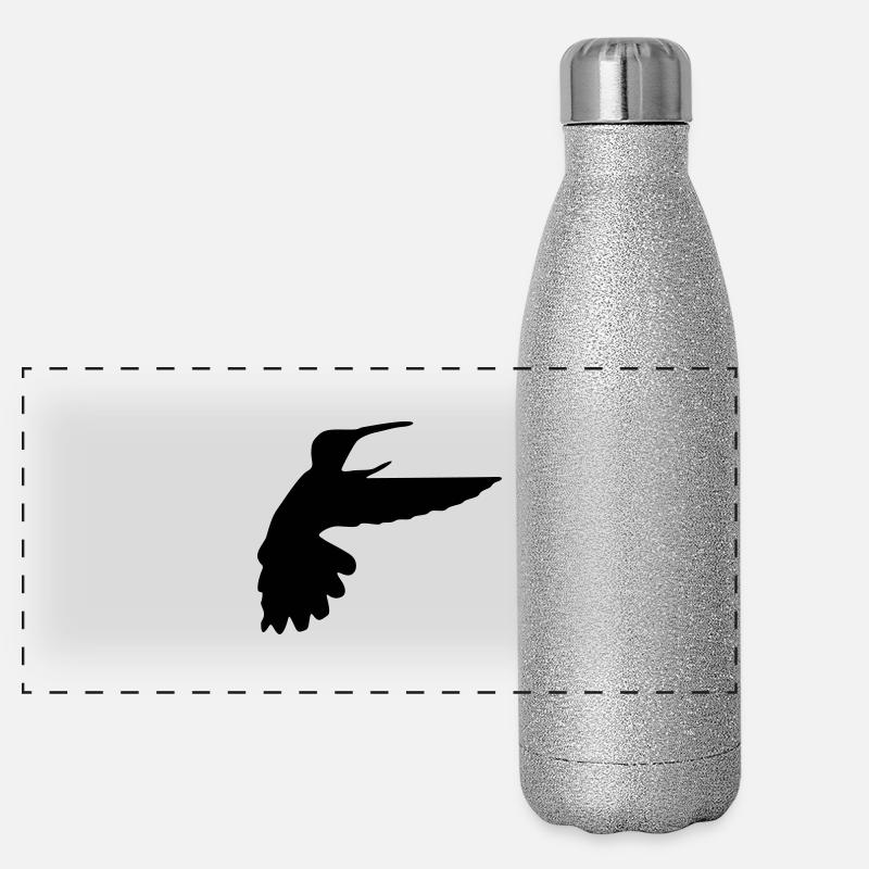 kolibri vogel Panorama Glitzer Isolierflasche 500 ml