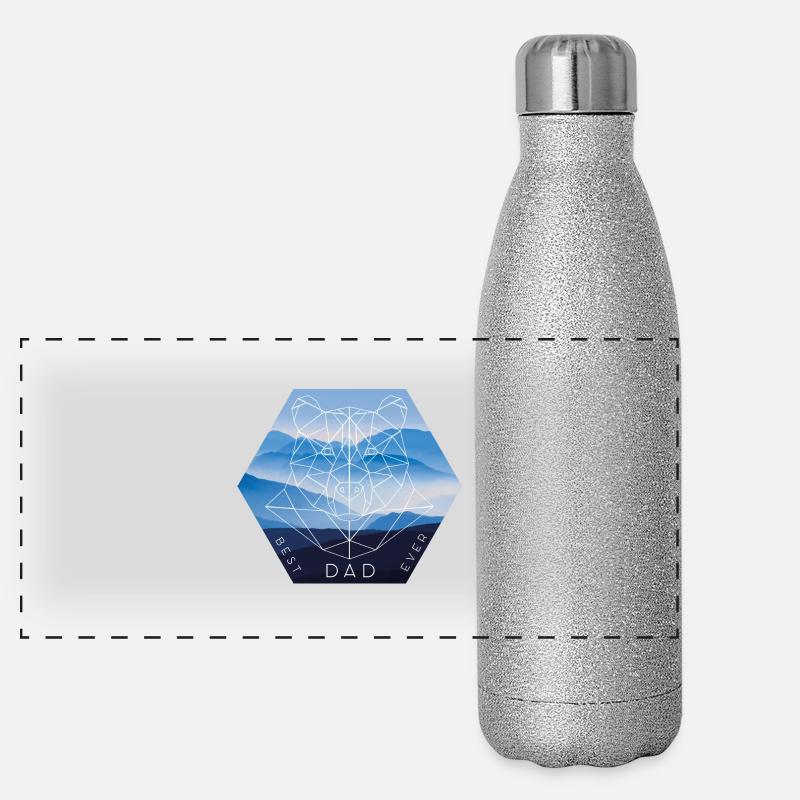 Meilleur papa Strong Bear Papa Gourde isotherme panoramique pailletée 500 ml