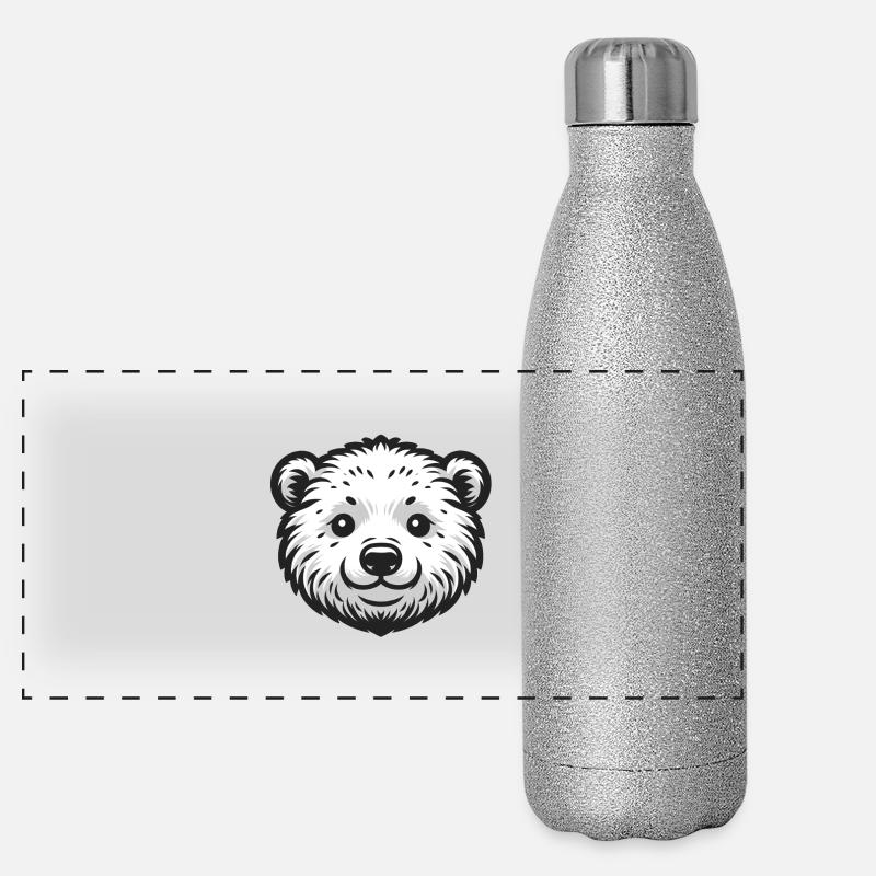 Bébé ours polaire Gourde isotherme panoramique pailletée 500 ml