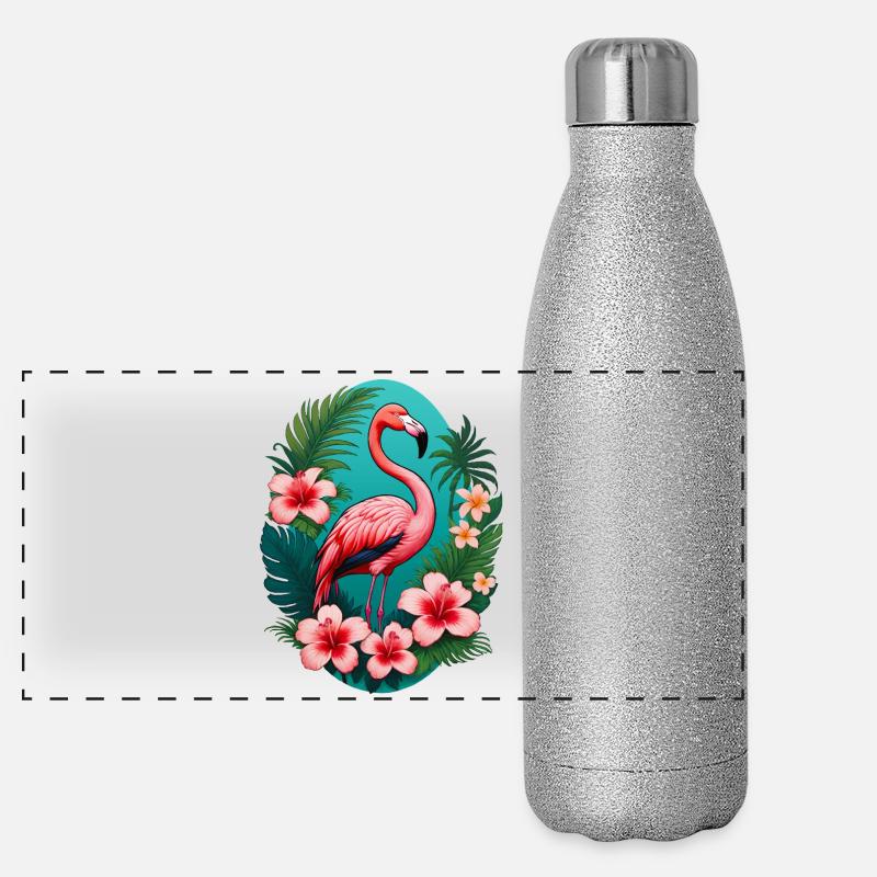 Flamingo Panorama Glitzer Isolierflasche 500 ml