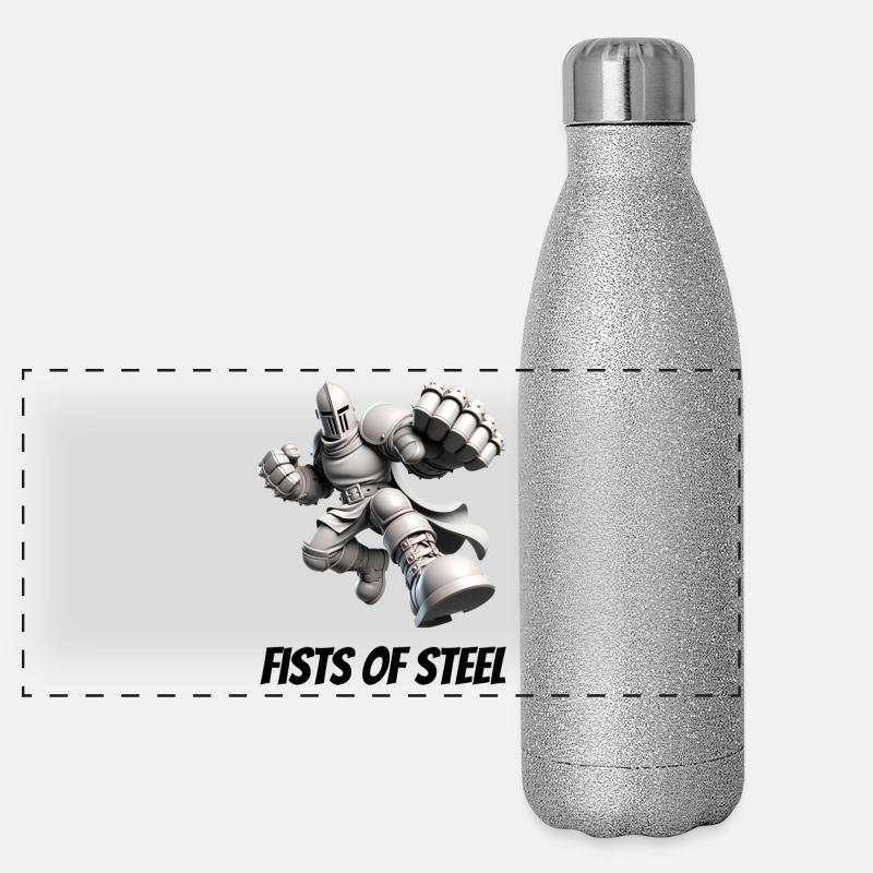 Fäuste aus Stahl Panorama Glitzer Isolierflasche 500 ml