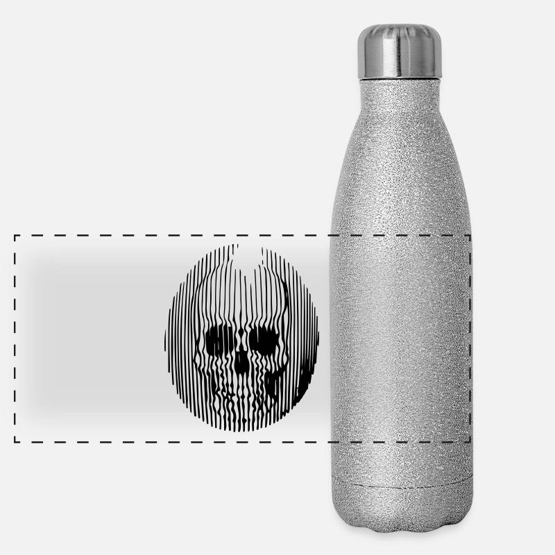 Schädel-Linien Panorama Glitzer Isolierflasche 500 ml