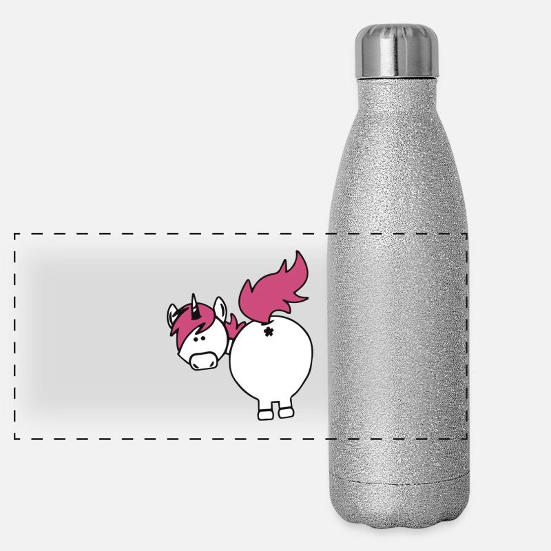 einhorn hintern Panorama Glitzer Isolierflasche 500 ml