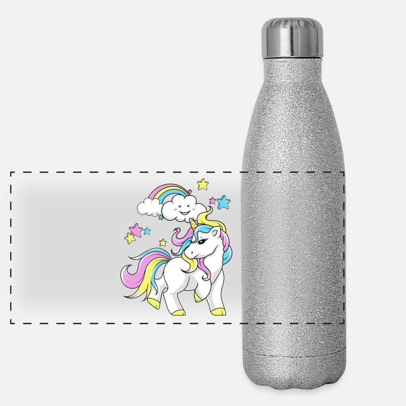 licorne Gourde isotherme panoramique pailletée 500 ml