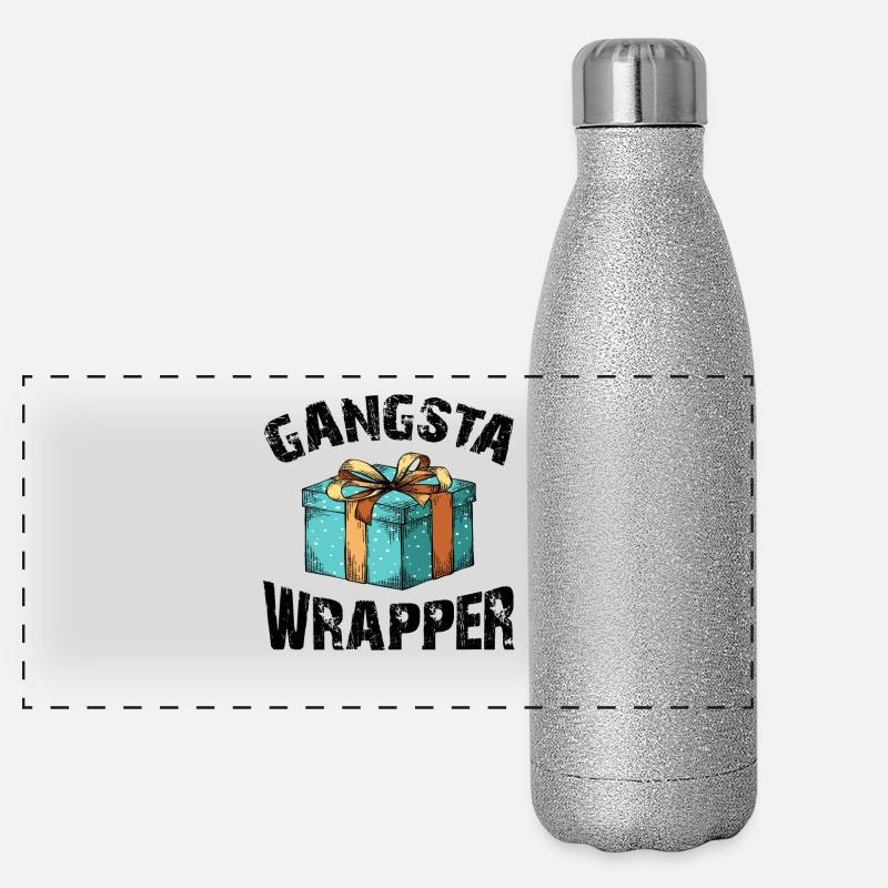 Gangsta Wrapper - Weihnachten - Einpacker Panorama Glitzer Isolierflasche 500 ml