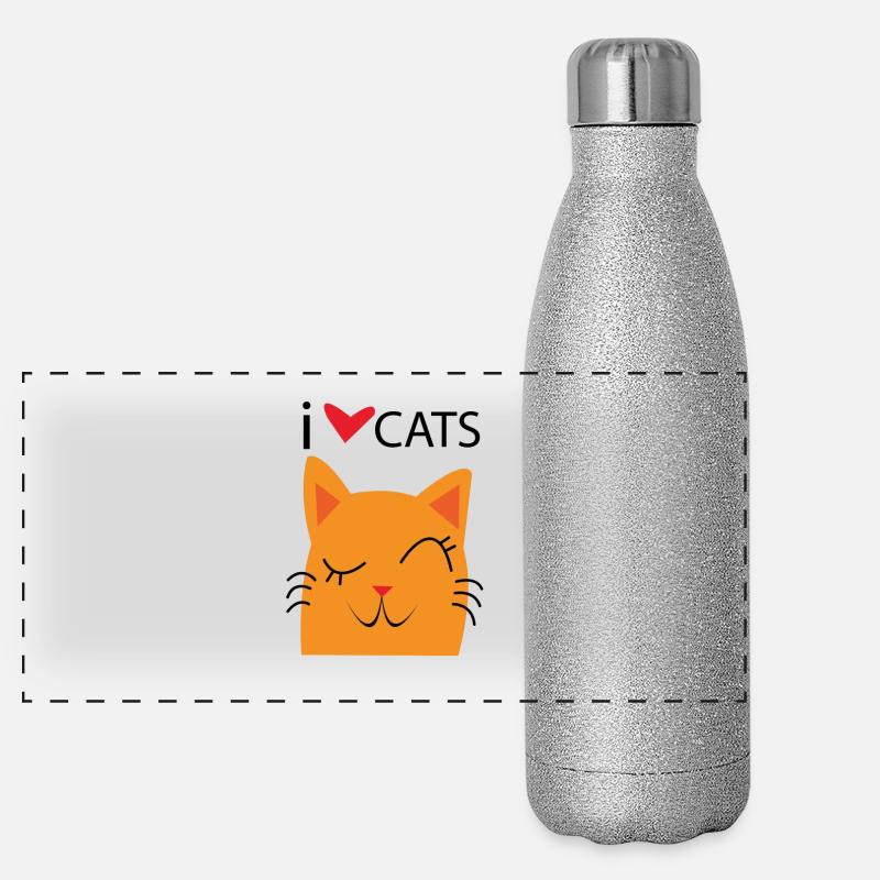 J'adore les chats Gourde isotherme panoramique pailletée 500 ml
