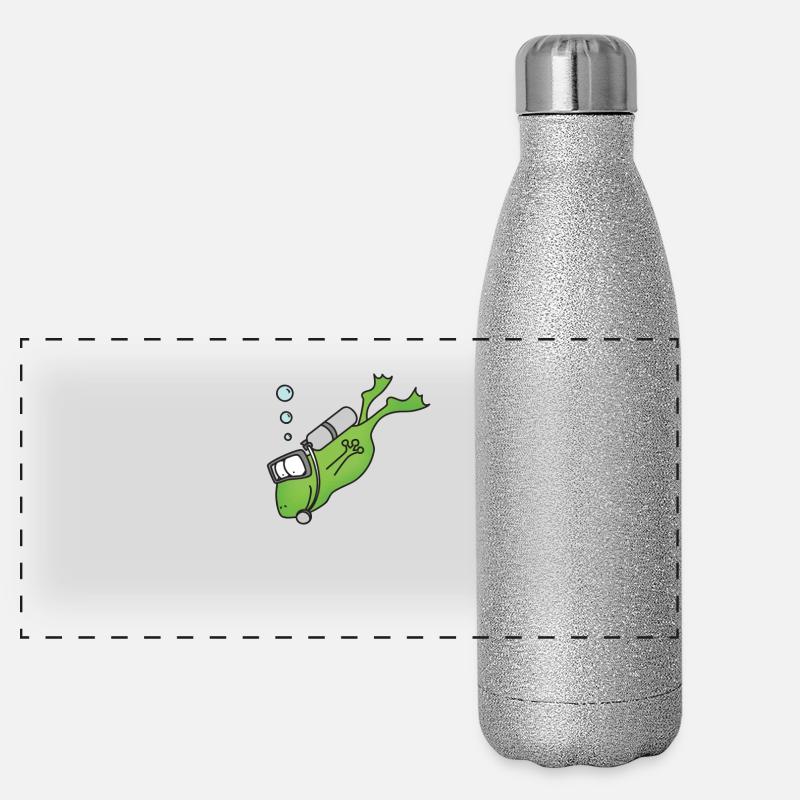 Divers Frog Imprimer T-shirt drôle de cadeau cool Gourde isotherme panoramique pailletée 500 ml