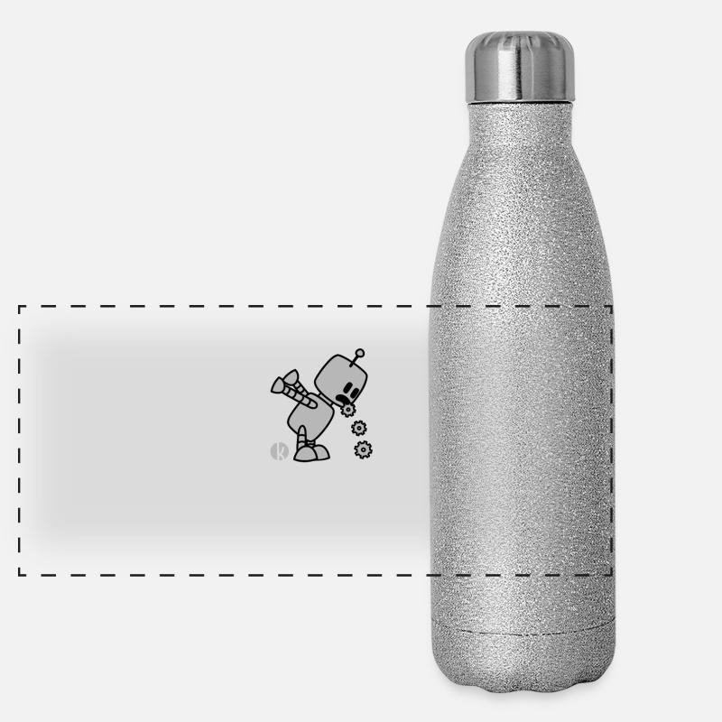 Robo Kotz - Funny robot design gift Panoramic Glitter Thermal Bottle 500 ml