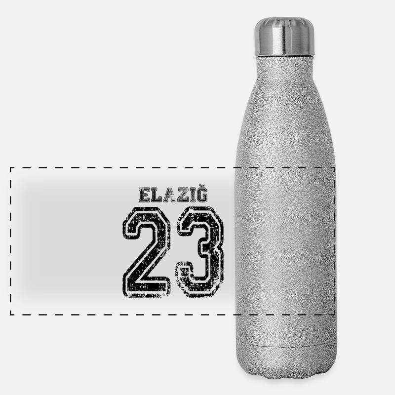 23 Elazig Turkish license plate as a gift Panoramic Glitter Thermal Bottle 500 ml