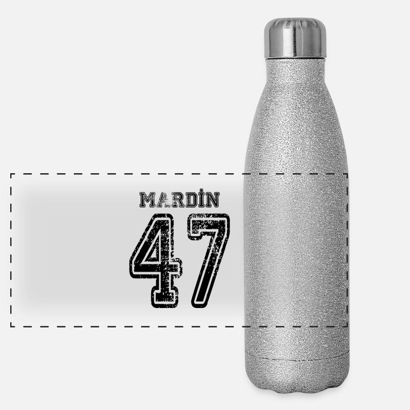 47 Mardin plaque d'immatriculation turque comme un cadeau Gourde isotherme panoramique pailletée 500 ml
