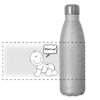 Baby What's Up? Shirts and more ⓝDesigned by NaKos - Panoramic Glitter Thermal Bottle 500 ml - silver glitter - Front