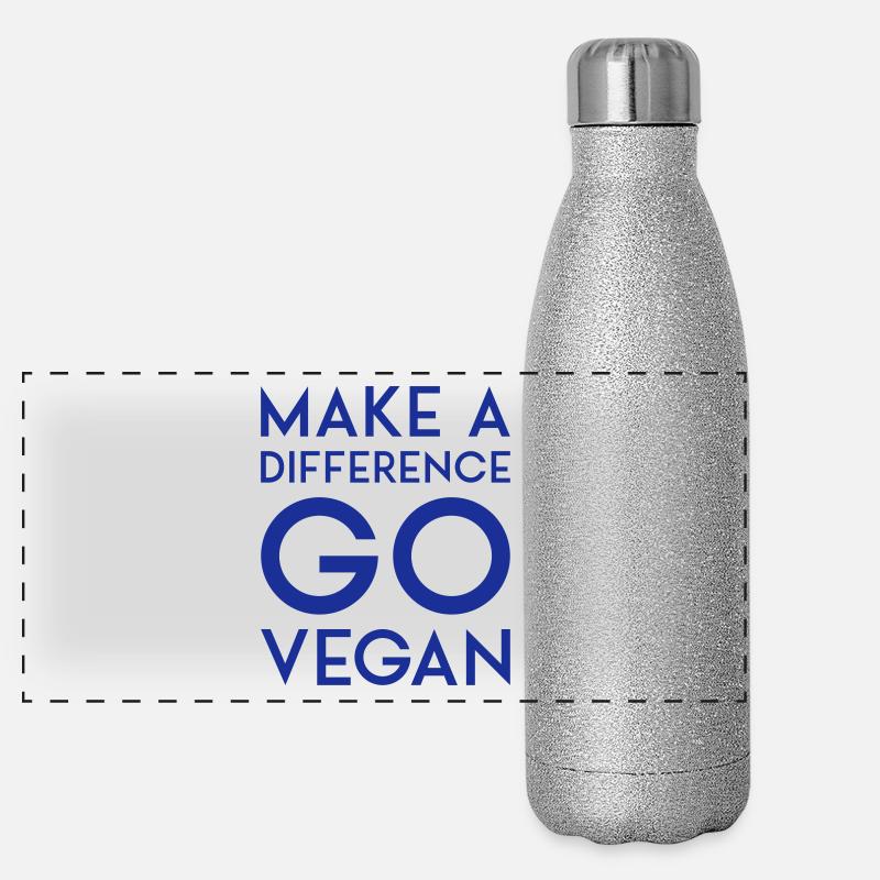 MAKE A DIFFERENCE GO VEGAN Panoramic Glitter Thermal Bottle 500 ml