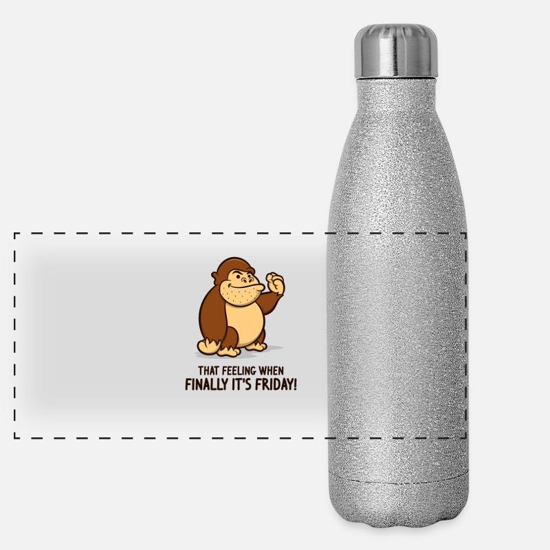 TGIF Chemise | Gorille drôle | Finalement c'est vendredi Gourde isotherme panoramique pailletée 500 ml
