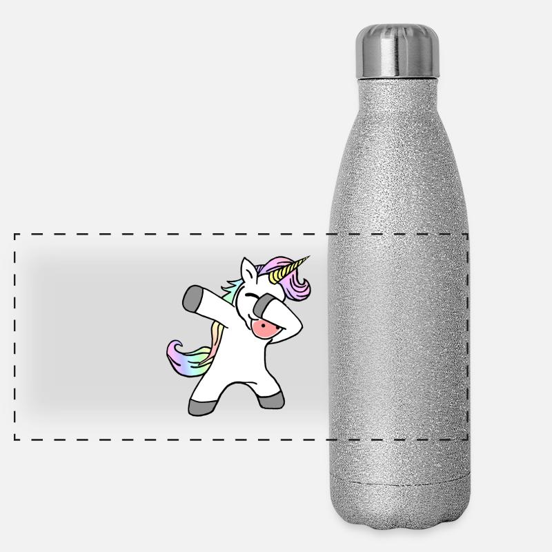 Dab Dance Dabbing Unicorn Tanzendes Einhorn Panorama Glitzer Isolierflasche 500 ml