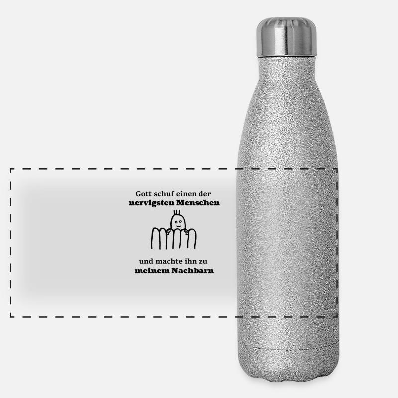 Nachbarn Nachbar Spruch Geschenk Geschenkidee Panorama Glitzer Isolierflasche 500 ml