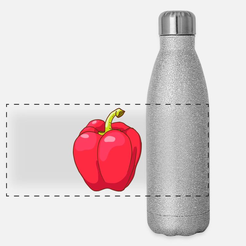 Red pepper Panoramic Glitter Thermal Bottle 500 ml