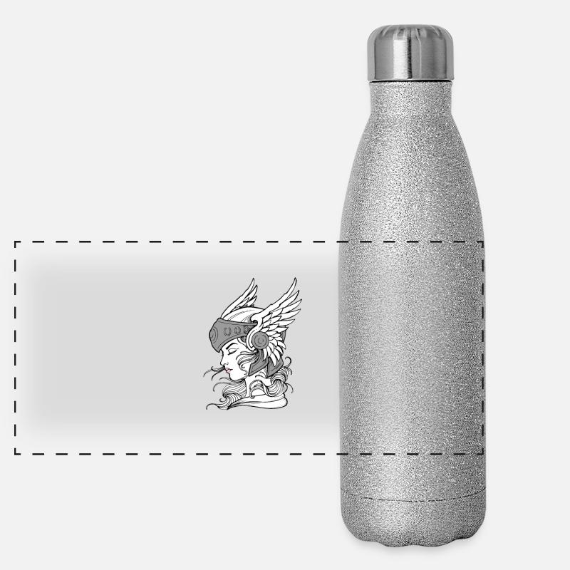 Valkyrie Wing Fallen Angel Warrior Woman Panoramic Glitter Thermal Bottle 500 ml