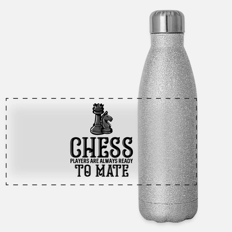 Les joueurs d'échecs sont toujours prêts à s'accoupler Gourde isotherme panoramique pailletée 500 ml