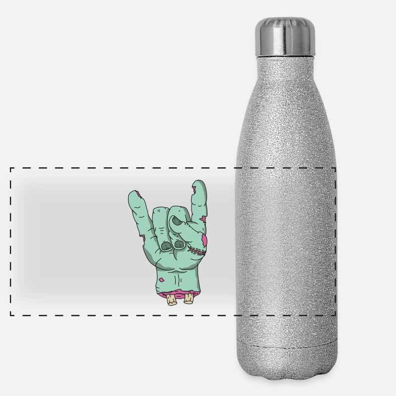 Zombie Halloween blood undead rock apocalypic horror Panoramic Glitter Thermal Bottle 500 ml