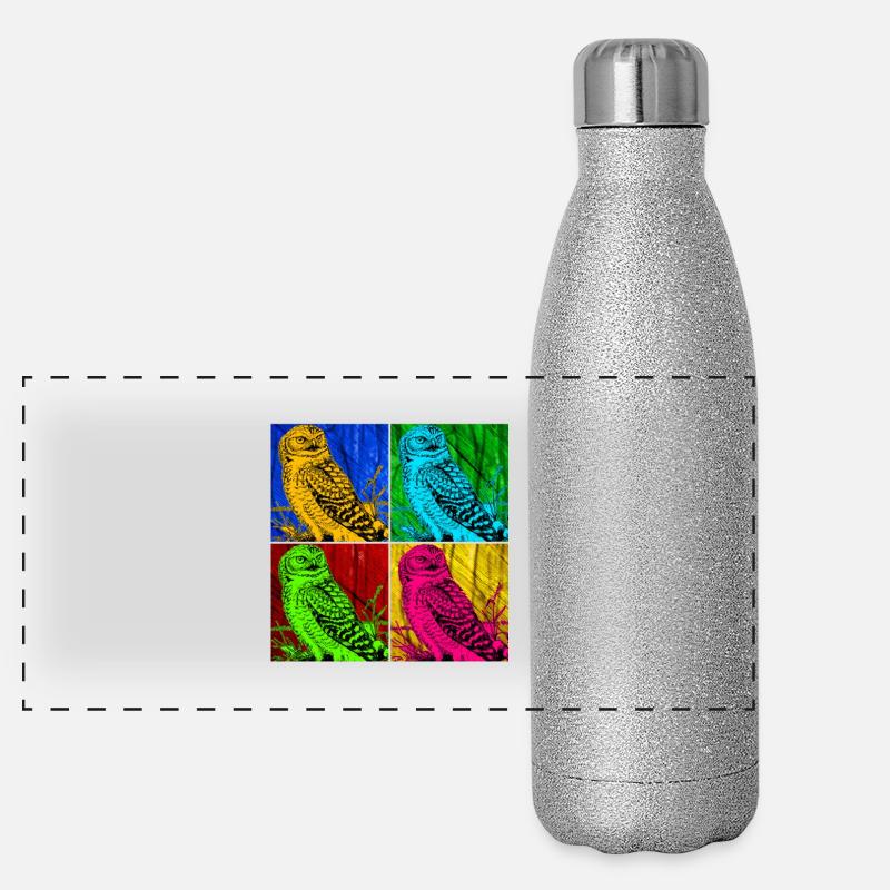 Eule Panorama Glitzer Isolierflasche 500 ml