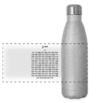 math - Panoramic Glitter Thermal Bottle 500 ml - silver glitter - Front