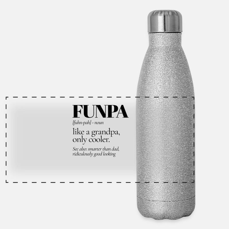 Funpa Lustiger Großvater Panorama Glitzer Isolierflasche 500 ml