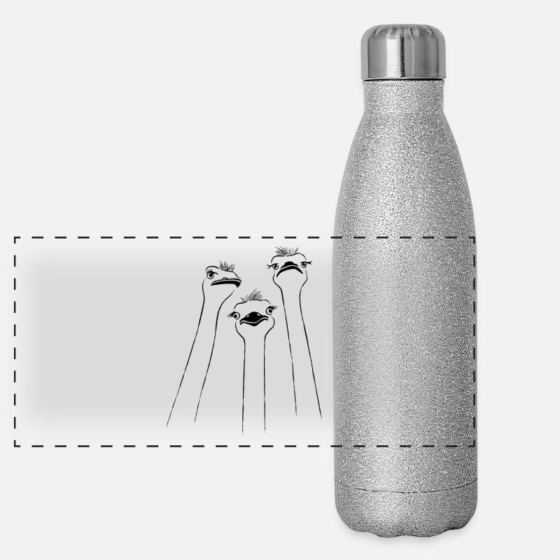 autruche emu Gourde isotherme panoramique pailletée 500 ml