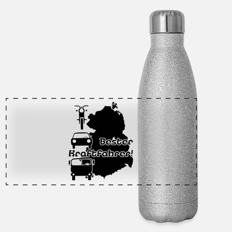 Bester Kraftfahrer Ostdeutschland Panorama Glitzer Isolierflasche 500 ml
