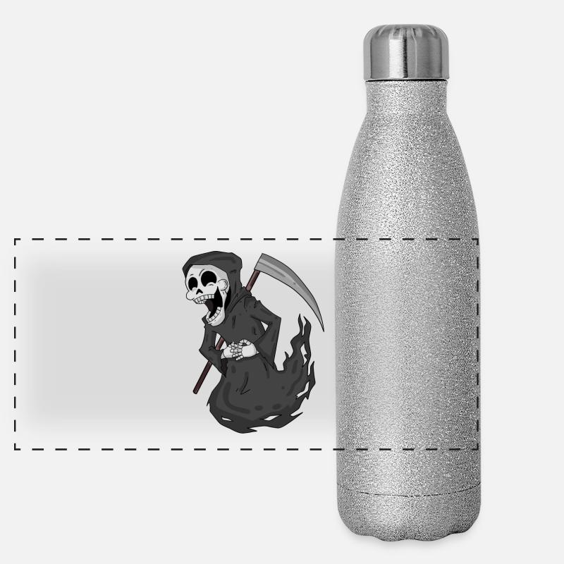Grim Reaper rit drôle Gourde isotherme panoramique pailletée 500 ml