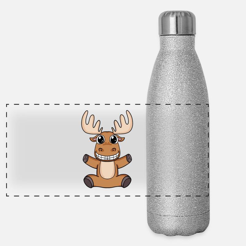 Elch Panorama Glitzer Isolierflasche 500 ml