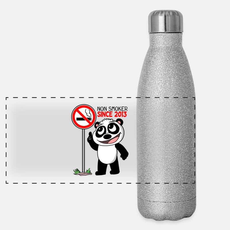 Non-smokers Since 2013 Smoking Statement Gift Panoramic Glitter Thermal Bottle 500 ml