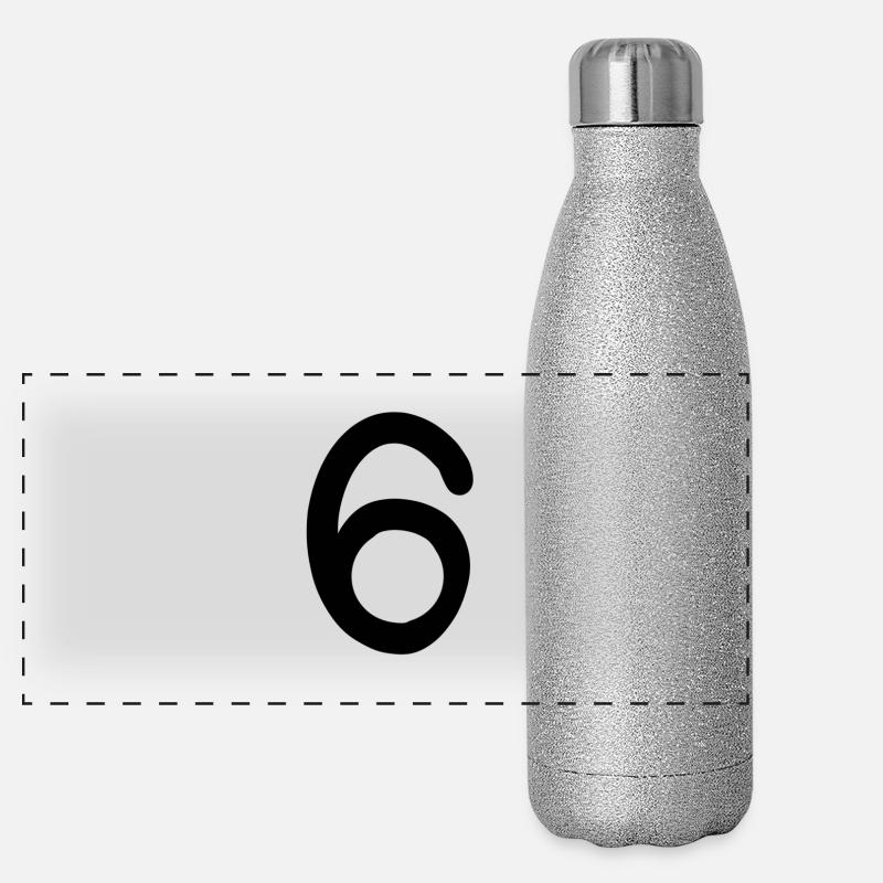 6 noir Gourde isotherme panoramique pailletée 500 ml