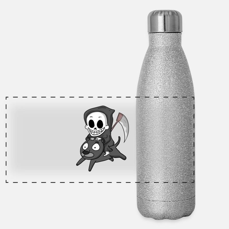 Grim Reaper et Black Panther Gourde isotherme panoramique pailletée 500 ml