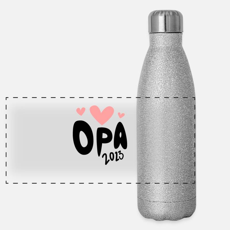 Opa 2023 - Opa werden - Bald Opa Panorama Glitzer Isolierflasche 500 ml
