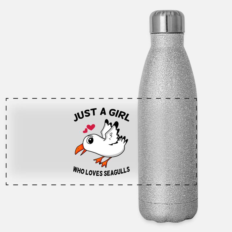 Möwe Liebe Mädchen Panorama Glitzer Isolierflasche 500 ml